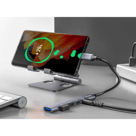 Equip 128962 Hub USB-C com 5x Portas e Power Delivery 3.0 100W Alumínio Prateado