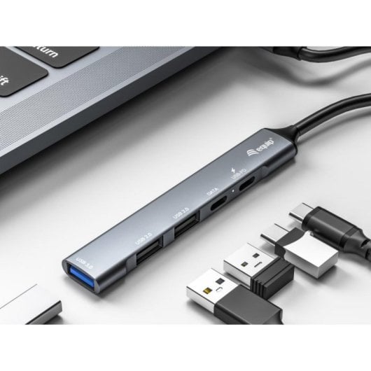 Equip 128962 Hub USB-C com 5x Portas e Power Delivery 3.0 100W Alumínio Prateado