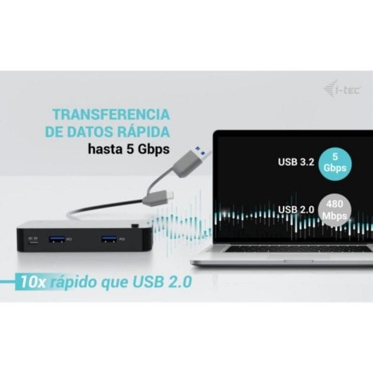Hub USB KVM i-tec Universal 2x USB-C + 2x USB-A 3.0 5Gbps Switch Negro 1m