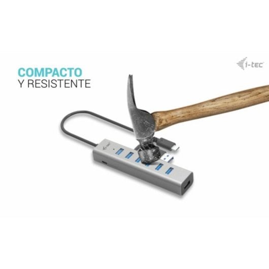 I-Tec C31HUBMETAL703 Hub USB-C/USB-A 5Gbps Carga Ativa 0,3m Metal Cinzento