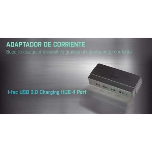 Hub USB i-tec USB 3.0 4 Puertos con Alimentación Externa 5000Mbit/s Negro