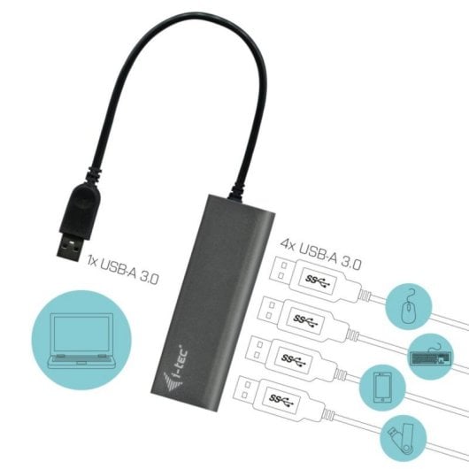 USB-Hub i-tec Metal Superspeed USB 3.0 4-Port Hub USB 3.2 Gen 1 Type-A USB-Hub i-tec Metal Superspeed USB 3.0 4-Port Hub USB 3.2 Gen 1 Type-A
