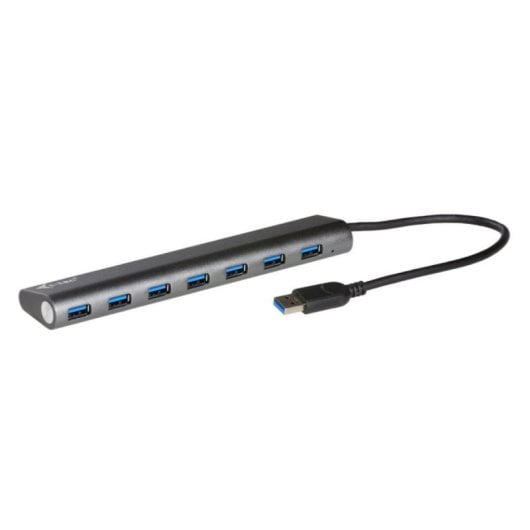 Hub USB 3.0 i-tec Metal 7 Puertos 5Gbps Plata Alimentación Externa Plug & Play