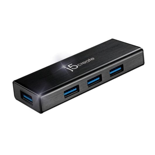 Hub USB 3.0 j5create JUH340 4 Puertos, Aluminio, 5Gbps, Alimentación Externa, Negro