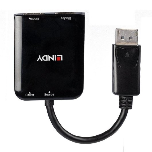 DisplayPort-Splitter Lindy 38430 2x DisplayPort 4K USB Schwarz