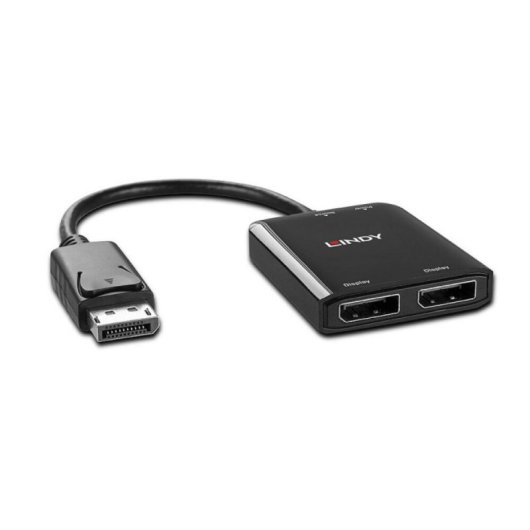 DisplayPort Lindy 38430 USB 5V 21600 Mbit/s Schwarz ABS Gehäuse DisplayPort