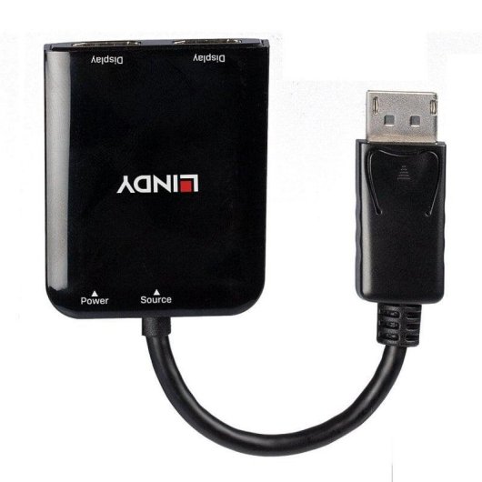 DisplayPort-Splitter Lindy 38430 2x DisplayPort 4K USB Schwarz