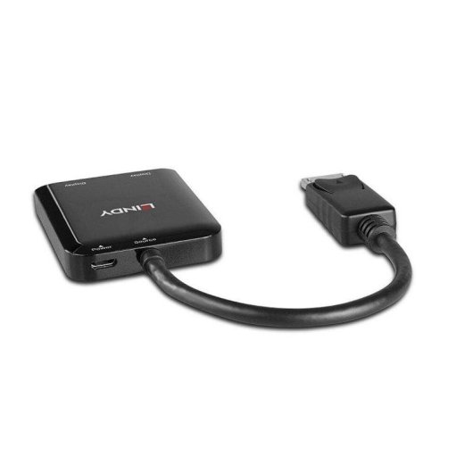 DisplayPort-Splitter Lindy 38430 2x DisplayPort 4K USB Schwarz