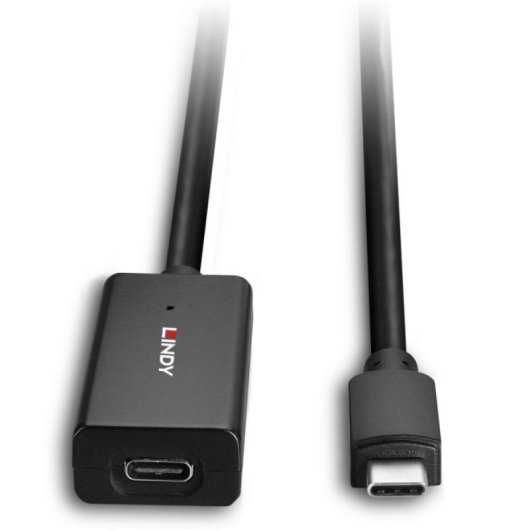Cable USB Tipo C Lindy 43356 5m 5000Mbit/s Negro ABS Plug and Play