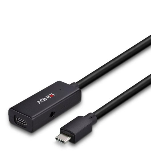 Cable USB Tipo C Lindy 43356 5m 5000Mbit/s Negro ABS Plug and Play