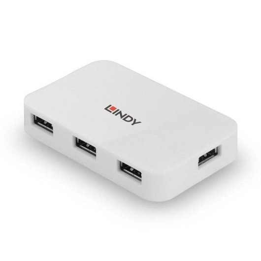 Hub USB Lindy 43143 4 Puertos USB 3.2 Gen 1 5000 Mbit/s Blanco