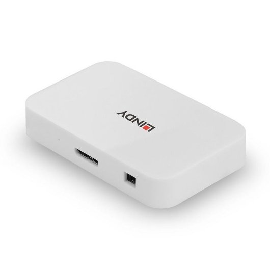 Hub USB Lindy 43143 4 Puertos USB 3.2 Gen 1 5000 Mbit/s Blanco