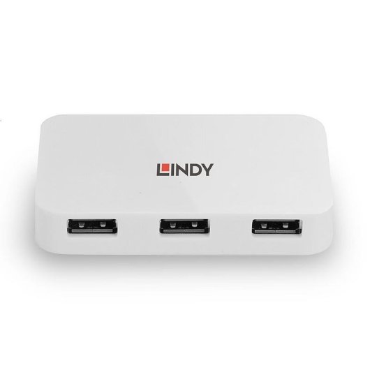 Hub USB Lindy 43143 4 Puertos USB 3.2 Gen 1 5000 Mbit/s Blanco