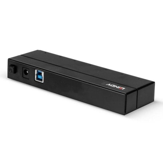 Hub USB Lindy 43228 7 Puertos USB 3.2 Gen 1 Type-A Alimentación USB Carcasa Plástico Negro
