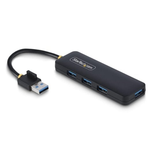 Hub USB 3.0 StarTech.com 4 Puertos Tipo-A 5Gbps Portátil Protección Sobrecorriente Negro