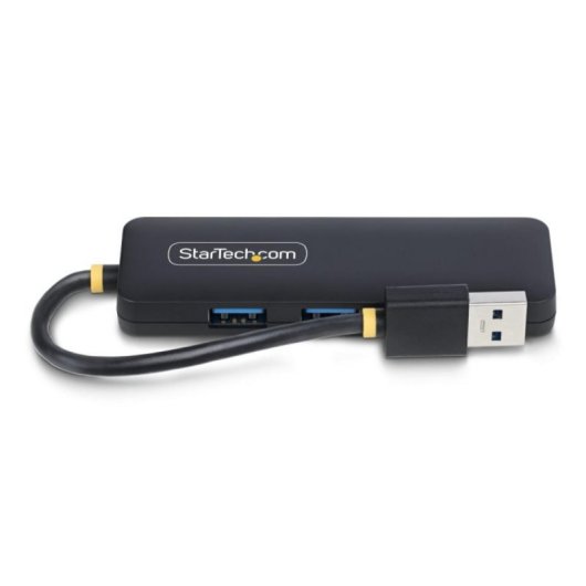 Hub USB 3.0 StarTech.com 4 Puertos Tipo-A 5Gbps Portátil Protección Sobrecorriente Negro