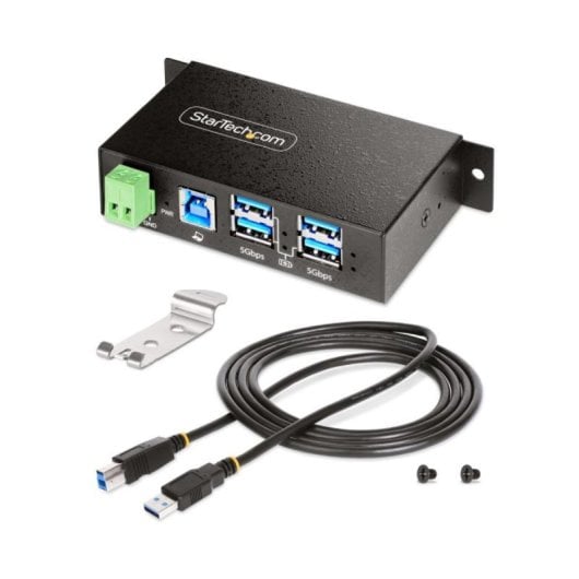 USB-Hub StarTech.com Industrial 4-Port USB 3.2 Gen 1 Metalrobust Schutz ESD DIN-Montage USB-Hub StarTech.com Industrial 4-Port USB 3.2 Gen 1 Metalrobust Schutz ESD DIN-Montage
