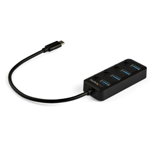 Concentrador USB-C StarTech 4 Portas USB 3.2 Gen 1 Com Interruptores Independentes Concentrador USB-C StarTech 4 Portas USB 3.2 Gen 1 Com Interruptores Independentes