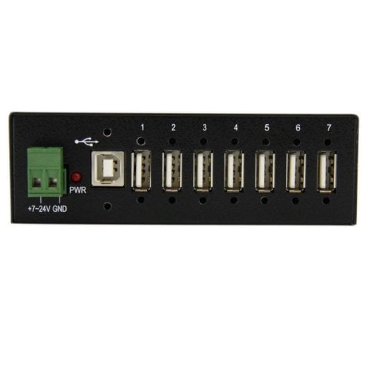 Hub USB 2.0 Industrial StarTech.com 7 Portas Proteção ESD Metal Montável DIN