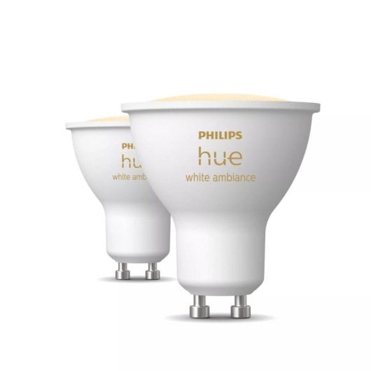 Bombilla inteligente Philips Hue GU10 White Ambiance 2 Ud Bluetooth/Zigbee 4.2W 400lm 2200-6500K