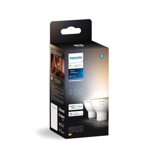 Bombilla inteligente Philips Hue GU10 White Ambiance 2 Ud Bluetooth/Zigbee 4.2W 400lm 2200-6500K