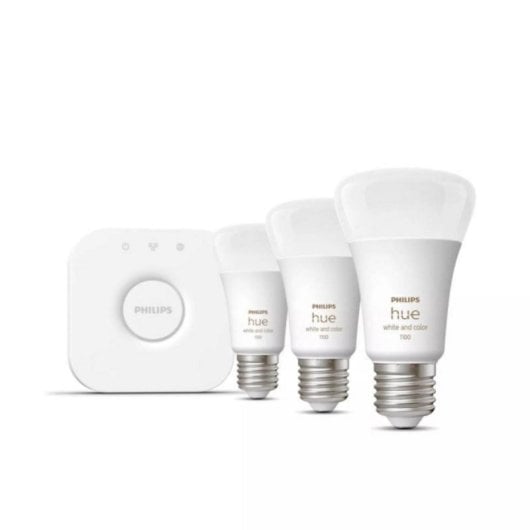 Kit Illuminazione Intelligente Philips Hue White and Color Ambiance 3 Lampadine E27 LED Integrato