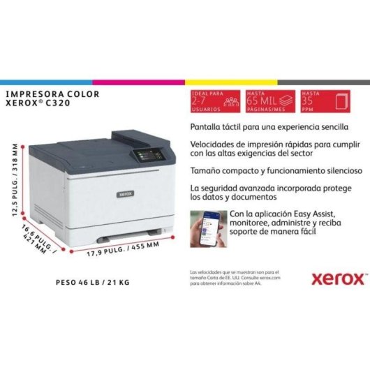 Stampante Laser Colore Wi-Fi Xerox C320 con Duplex e Schermo Touch