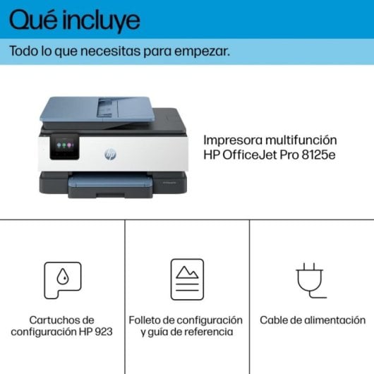 Impresora HP OfficeJet Pro 8125e All-in-One Color WiFi Dúplex 4800x1200 DPI Azul