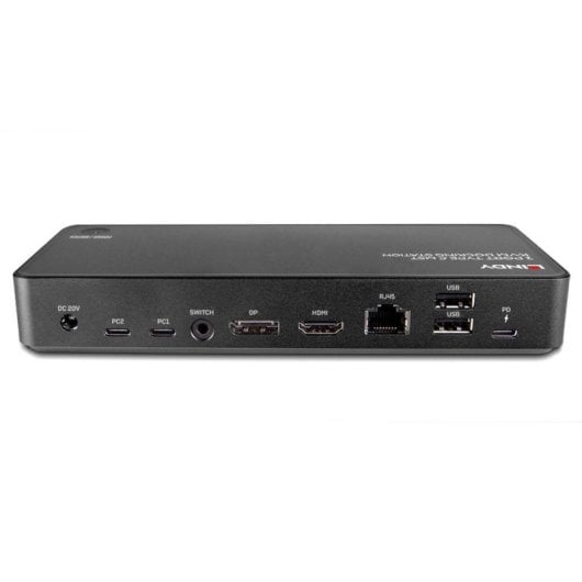 Switch KVM Lindy 43202 2 PCs HDMI 4K Ultra HD DisplayPort USB-C RJ-45 Negro
