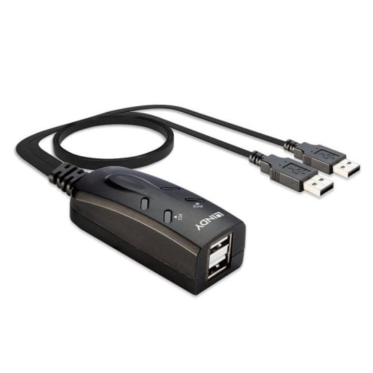 KVM Switch USB 2.0 Lindy 32165 Schwarz 2 Computer, 3 USB-Ports, LED-Anzeige, 1,1 m Kabel