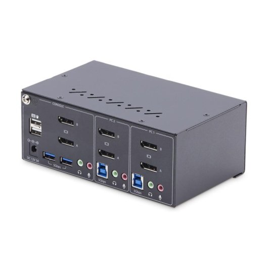 Conmutador KVM StarTech.com SV231DPDDUA2 Monitores 4K60Hz USB Hub 5Gbps Audio