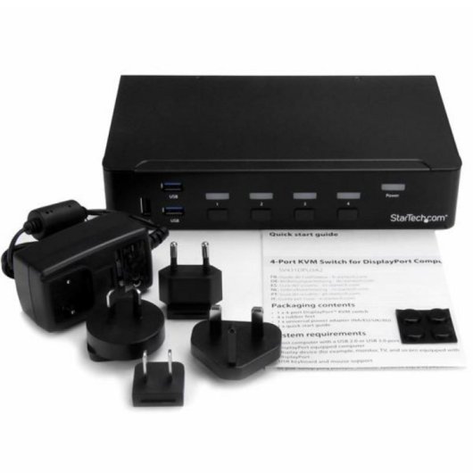 Comutador KVM DisplayPort 4 Portas USB 3.0 4K StarTech.com Comutador KVM DisplayPort 4 Portas USB 3.0 4K StarTech.com