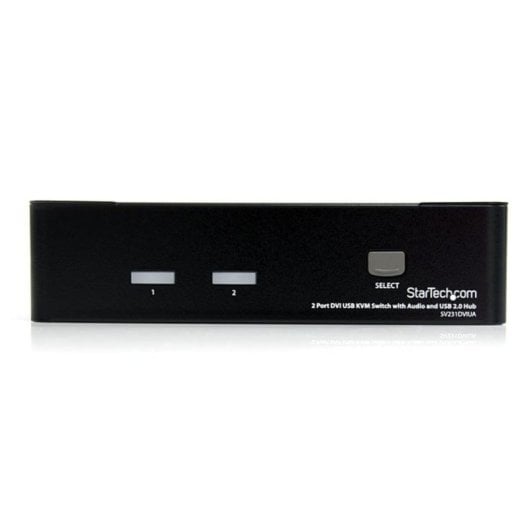 Conmutador KVM StarTech SV231DVIUA 2 Puertos USB DVI-I Full HD Audio Hub USB 2.0 Negro