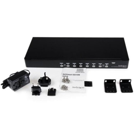Switch KVM StarTech SV831DUSBU 8 Ports USB VGA 1U Rack Monté 1920 x 1440