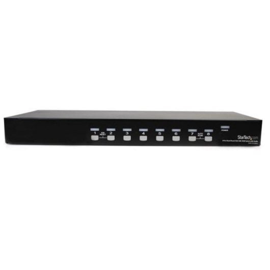 Conmutador KVM StarTech SV831DUSBAU 8 Puertos USB VGA 1U Rack Audio OSD Negro
