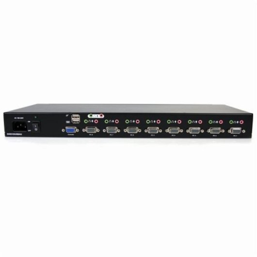 Conmutador KVM StarTech SV831DUSBAU 8 Puertos USB VGA 1U Rack Audio OSD Negro
