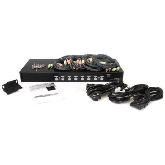 Conmutador KVM StarTech SV831DUSBAU 8 Puertos USB VGA 1U Rack Audio OSD Negro