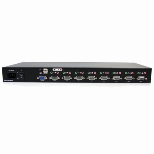 Conmutador KVM StarTech SV831DUSBAU 8 Puertos USB VGA 1U Rack Audio OSD Negro