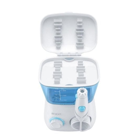 Irrigador dental Sogo IDB-SS-12360 0,6L Azul/Blanco Rotación 360° 8 cabezales IPX4