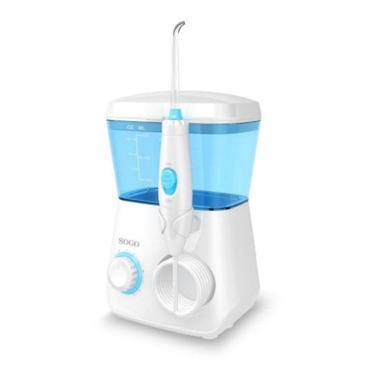 Irrigador dental Sogo IDB-SS-12360 0,6L Azul/Blanco Rotación 360° 8 cabezales IPX4