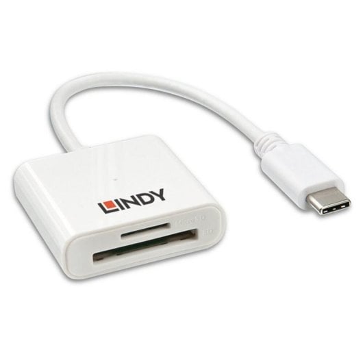 Lector de Tarjetas Lindy 43185 USB-C, MicroSD/SD, 5000 Mbit/s, ABS Blanco, 2 TB