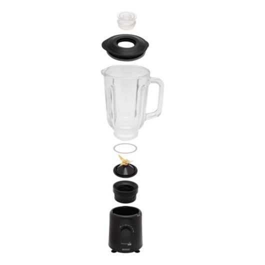 Batidora de Vaso Sogo BAT-SS-5570 1000W 1.5L Acero Inoxidable Titanio 2 Velocidades Negra