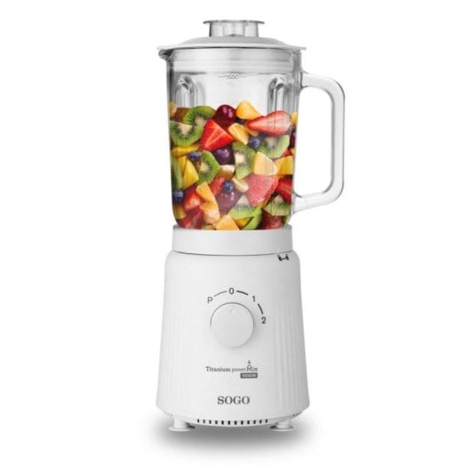 Frullatore a Bicchiere Titanium Power Mix 1000W 1,5L 2 Velocità Acciaio Inox Titanio