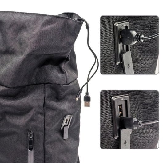 Mochila Ewent EW2536 Oxford 900D 17,3" rPET Expandible 6 Compartimentos USB Antirrobo Negra