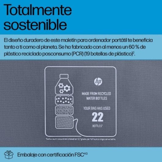 Maletín HP Everyday 16" Gris Resistente al Agua Poliéster Universal 490g Volumen 12L