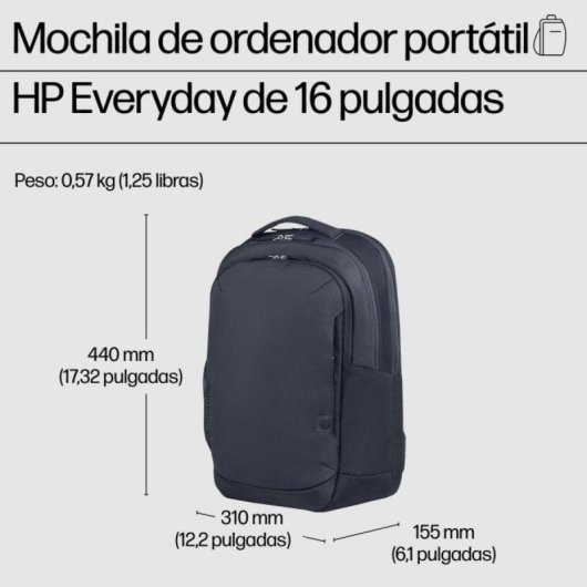 HP Everyday Rucksack für Laptops 16" Grau 570g Polyester Wasserdicht Universell