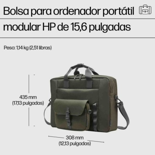 Borsa modulare HP per portatili 15,6 pollici Verde Grigia 22L Borsa modulare HP per portatili 15,6 pollici Verde Grigia 22L