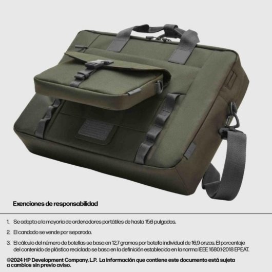 Borsa modulare HP per portatili 15,6 pollici Verde Grigia 22L Borsa modulare HP per portatili 15,6 pollici Verde Grigia 22L