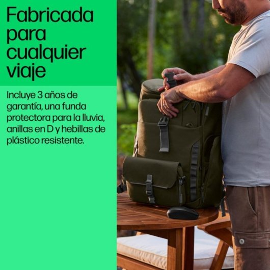 Mochila HP Modular para Portátil 15,6" Poliéster Verde/Gris Resistente al Agua 27L
