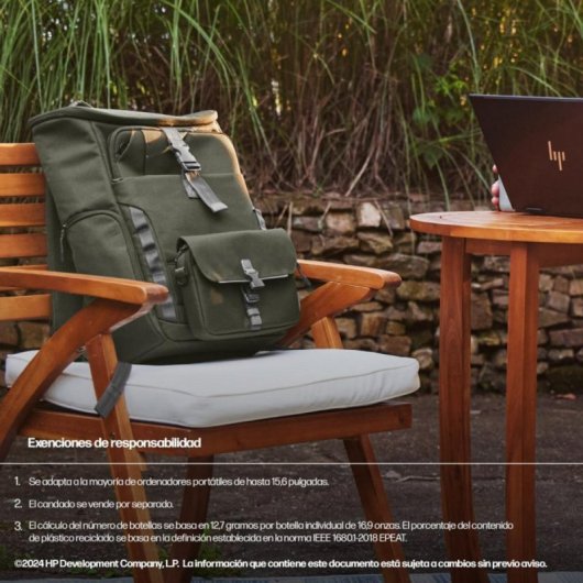 Mochila HP Modular para Portátil 15,6" Poliéster Verde/Gris Resistente al Agua 27L